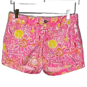 LILLY PULITZER THE CALLAHAN SHORT IN “KINI IN THE KEYS” PRINT - PINK YELLOW SZ 2
